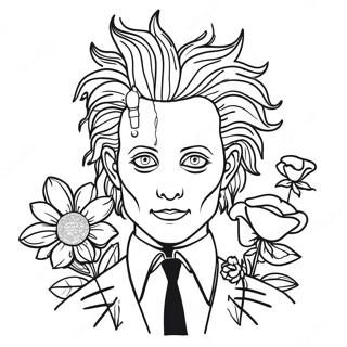 Edward Scissorhands Met Bloemen Kleurplaat 44173-36740