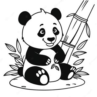 Schattige Panda Tussen Bamboe Kleurplaat 44783-37228