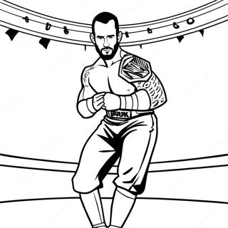 Kleurplaat Van Cm Punk In De Ring 44853-37281