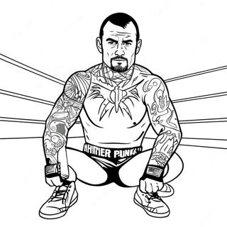 Kleurplaat Van Cm Punk In De Ring 44853-37283