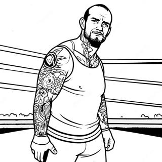 Kleurplaat Van Cm Punk In De Ring 44853-37284