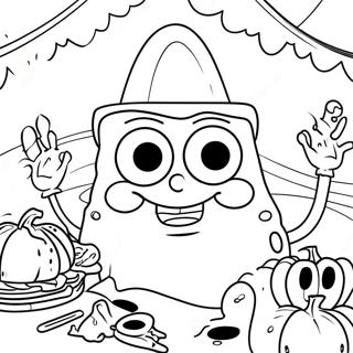 Spongebob Thanksgiving Feest Kleurplaat 44892-37308