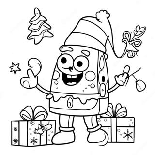 Kleurplaat Van Spongebob Met Kerstmis 45253-37578