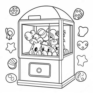 Kleurplaat Van Een Kleurrijke Claw Machine Met Speelgoed 45404-37714