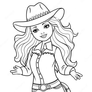 Cowgirl Barbie Kleurplaten