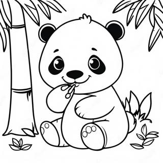 Schattige Baby Panda Die Bamboe Eet Kleurplaat 45814-38041