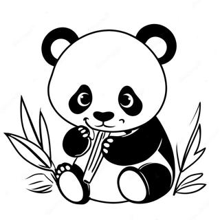 Schattige Baby Panda Die Bamboe Eet Kleurplaat 45814-38169