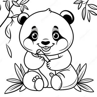 Schattige Baby Panda Die Bamboe Eet Kleurplaat 45814-38170