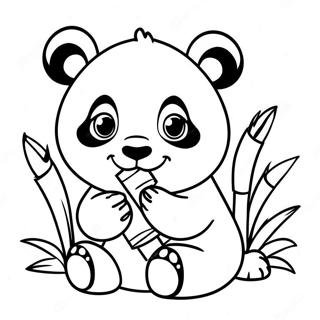 Schattige Baby Panda Die Bamboe Eet Kleurplaat 45814-38172