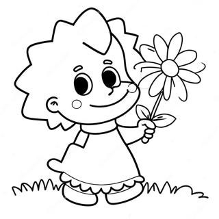 Maggie Simpson Met Een Bloem Kleurplaat 46084-38389