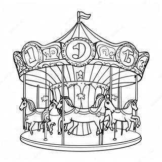 Kleurige County Fair Carrousel Kleurplaat 46124-38421