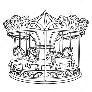 Kleurige County Fair Carrousel Kleurplaat 46124-38423