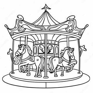 Kleurige County Fair Carrousel Kleurplaat 46124-38424