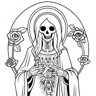 Santa Muerte Kleurplaten