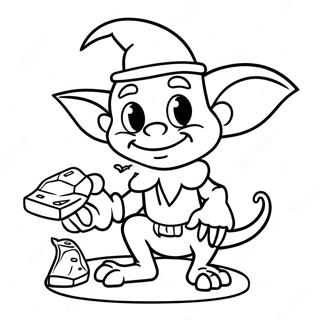 Ondeugende Goblin Met Schat Kleurplaat 46234-38510