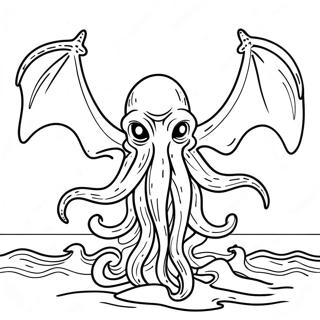 Cthulhu Diep Uit De Oceaan Kleurplaat 46304-38566