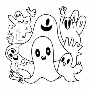 Spookachtige Geesten Doodle Kunst Kleurplaat 46384-38629