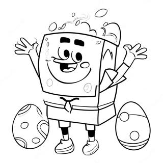 Spongebob Met Paaseieren Kleurplaat 46454-38688