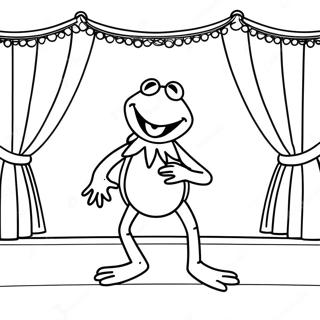 Kermit De Kikker Zingt Op Het Podium Kleurplaat 46754-38924