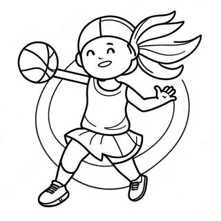 Meisje Basketbal Kleurplaat 46803-38959