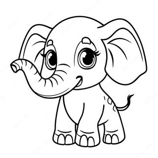 Schattige Baby Olifant Kleurplaat 46844-38978