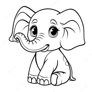 Schattige Baby Olifant Kleurplaat 46844-38979