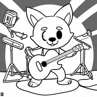 Aggretsuko In Een Rockband Kleurplaat 47094-39189