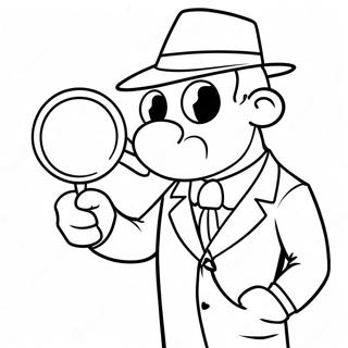 Grappige Detective Met Vergrootglas Kleurplaat 47284-39337