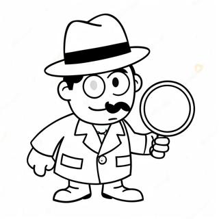 Grappige Detective Met Vergrootglas Kleurplaat 47284-39338