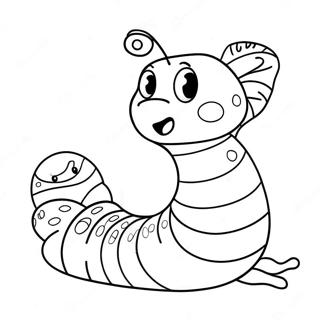 Schattige Cartoon Worm Kleurplaat 47433-39459