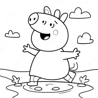 Kleurplaat Van Peppa Pig In Modderpoelen 47984-39888