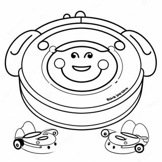 Schattige Roomba Met Glimlachend Gezicht Kleurplaat 48255-40116