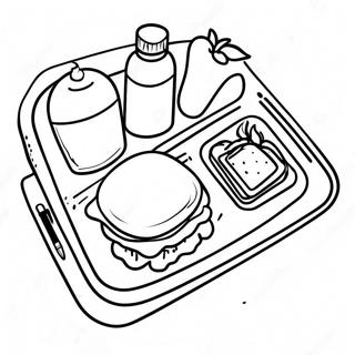 Kleurige Kleurplaat Van Een Schoollunchtray 48575-40358