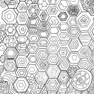 Geometrische Hexagon Vormen Kleurplaat 48655-40426