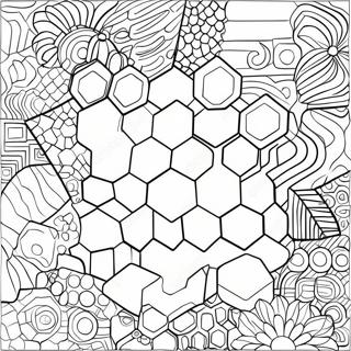 Geometrische Hexagon Vormen Kleurplaat 48655-40428