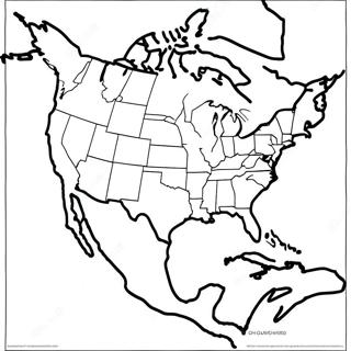 Kleurplaat Van De Kaart Van Noord Amerika 48804-40548