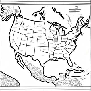 Gedetailleerde Kleurplaat Van De Kaart Van Noord Amerika 48805-40560