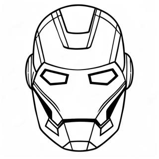 Gedetailleerd Iron Man Masker Kleurplaat 48925-40643