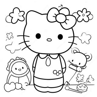 Hello Kitty Met Vrienden Kleurplaat 48955-40667