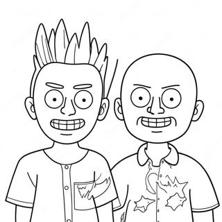 Beavis En Butthead In Gekke Kostuums Kleurplaat 48995-40699