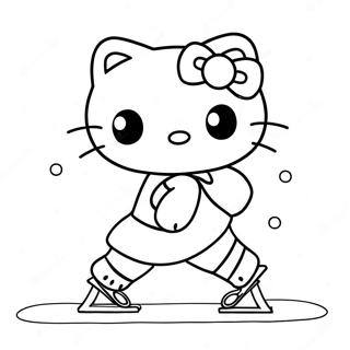 Hello Kitty Schaatsen Kleurplaat 49204-40858