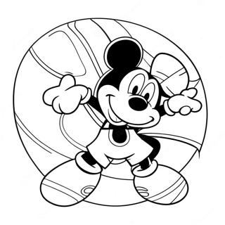 Mickey Mouse Basketbal Kleurplaat 49354-40974