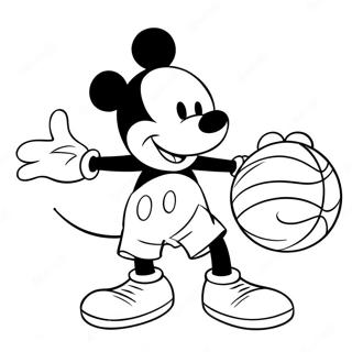 Mickey Mouse Basketbal Kleurplaat 49354-40975