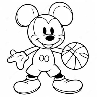 Mickey Mouse Basketbal Kleurplaat 49354-40976