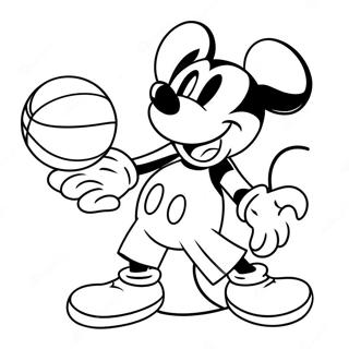 Mickey Mouse Basketbal Kleurplaat 49354-41177