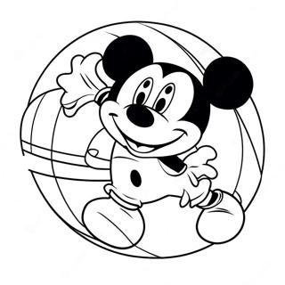 Mickey Mouse Basketbal Kleurplaat 49354-41178