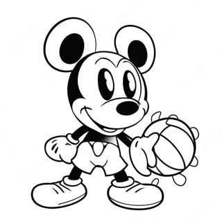 Mickey Mouse Basketbal Kleurplaat 49354-41179