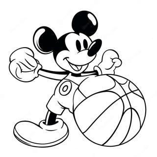 Mickey Mouse Basketbal Kleurplaat 49354-41180