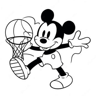 Mickey Mouse Dunkend Met Een Basketbal Kleurplaat 49355 41188