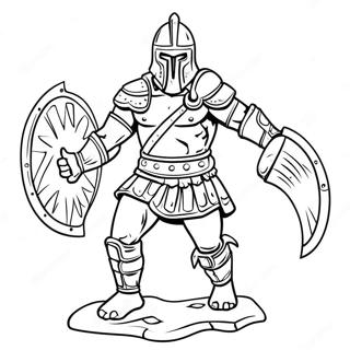 Onverschrokken Gladiator In De Strijd Kleurplaat 49445-41264